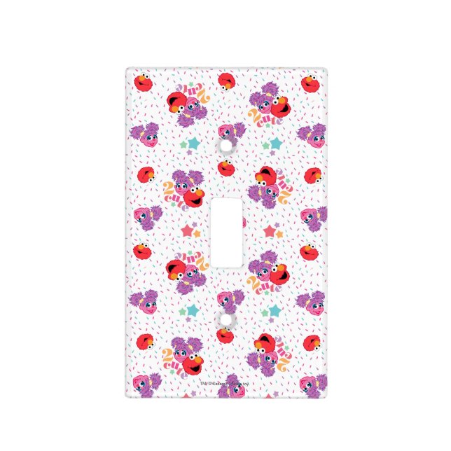 Abby And Elmo 2 Cute Pattern Light Switch Cover (Front)
