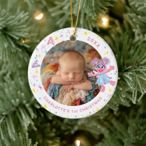 Abby Cadabby Baby's 1st Christmas Photo Ceramic Or Ornament