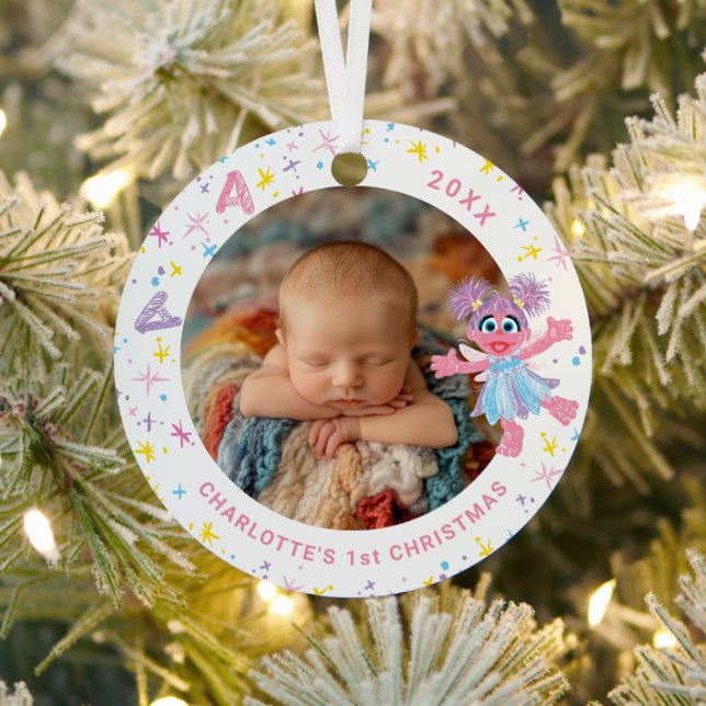Abby Cadabby Baby's 1st Christmas Photo Metal Orna Metal Ornament (Insitu)