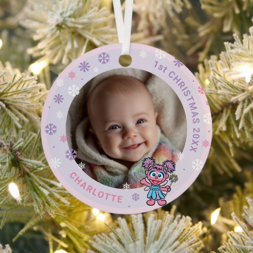 Abby Cadabby Baby's 1st Christmas Photo Metal Orna Ornament