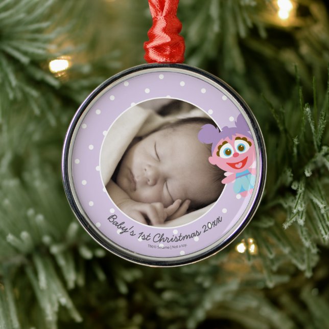 Abby Cadabby Baby's First Christmas: Add Your Name Metal Ornament (Tree)