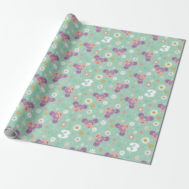 Abby Cadabby Birthday Woodland Pattern Wrapping Paper (Unrolled)