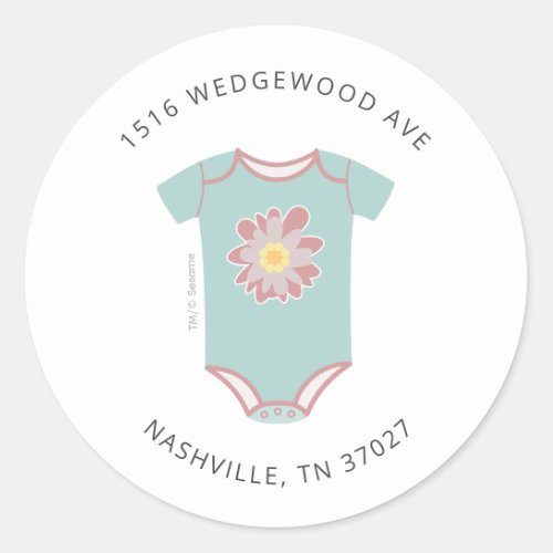 Abby Cadabby Bodysuit Baby Shower Address Classic Round Sticker