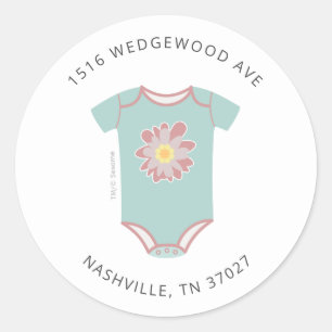Abby Cadabby Bodysuit Baby Shower Address Classic Round Sticker