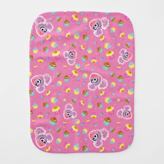 Abby Cadabby Cupcake Party Pattern Baby Burp Cloth (Front)