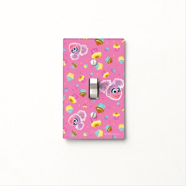 Abby Cadabby Cupcake Party Pattern Light Switch Cover (In Situ)