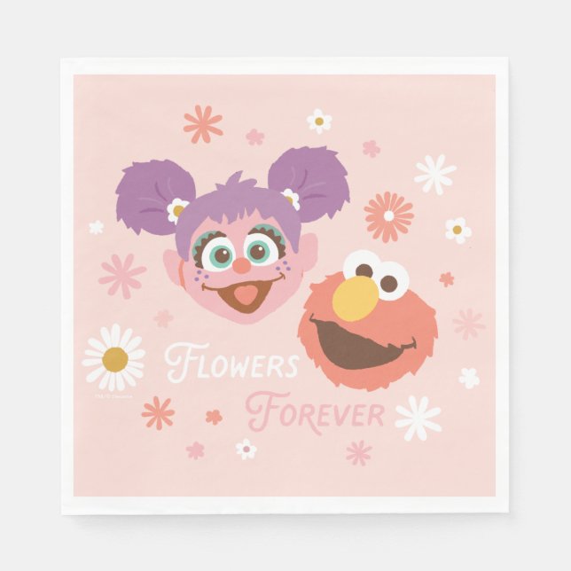 Abby Cadabby & Elmo | Flowers Forever Napkins (Front)