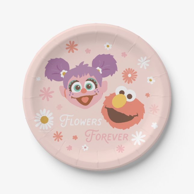 Abby Cadabby & Elmo | Flowers Forever Paper Plates (Front)