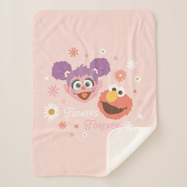 Abby Cadabby & Elmo | Flowers Forever Sherpa Blanket (Front)