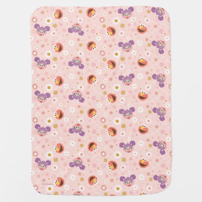 Abby Cadabby & Elmo | Woodland Pattern Baby Blanket (Front)