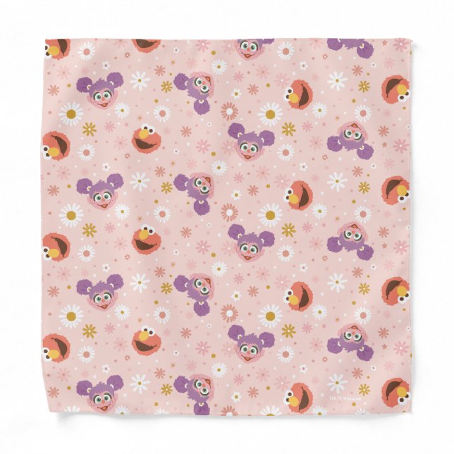 Abby Cadabby & Elmo | Woodland Pattern Bandana (Front)