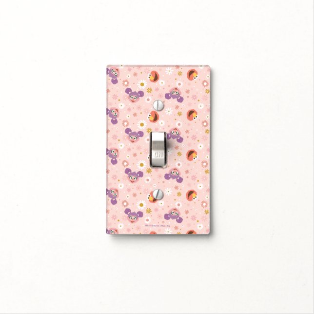 Abby Cadabby & Elmo | Woodland Pattern Light Switch Cover (In Situ)