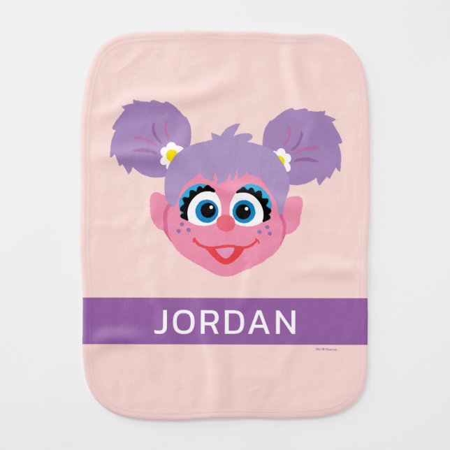 Abby Cadabby | Flower Face | Add Your Name Baby Burp Cloth (Front)