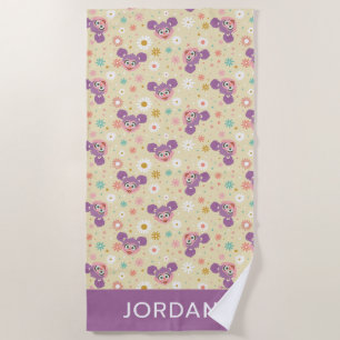 Abby Cadabby Flower Face Add Your Name Beach Towel