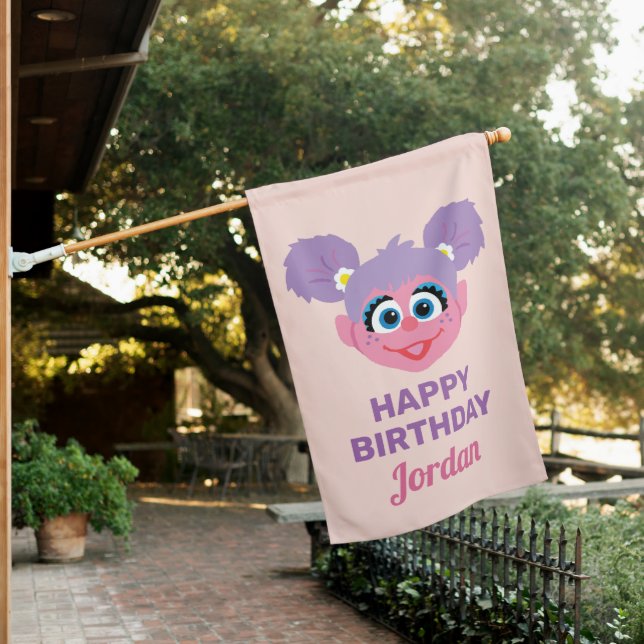 Abby Cadabby | Flower Face | Happy Birthday House Flag (In SItu)