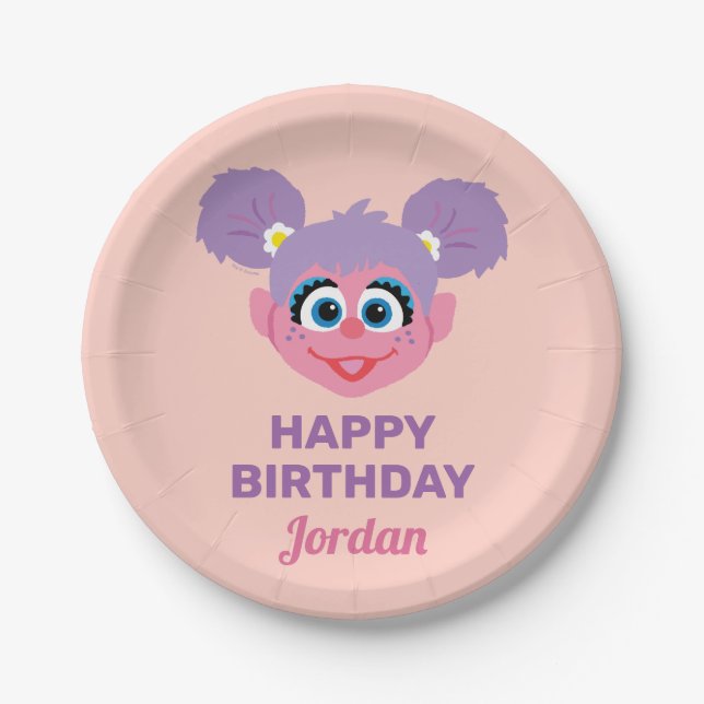 Abby Cadabby | Flower Face | Happy Birthday Paper Plates (Front)