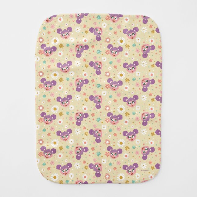 Abby Cadabby | Flower Face Pattern Baby Burp Cloth (Front)