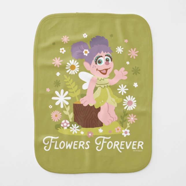 Abby Cadabby | Flowers Forever Baby Burp Cloth (Front)