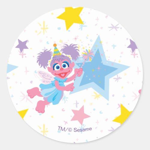 Abby Cadabby Party Star Pattern Classic Round Sticker