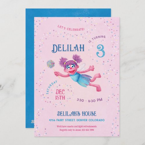 Abby Cadabby Sesame Street Birthday Party Invitation