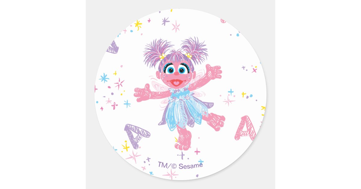 Abby Cadabby Sparkle Pattern Classic Round Sticker | Zazzle