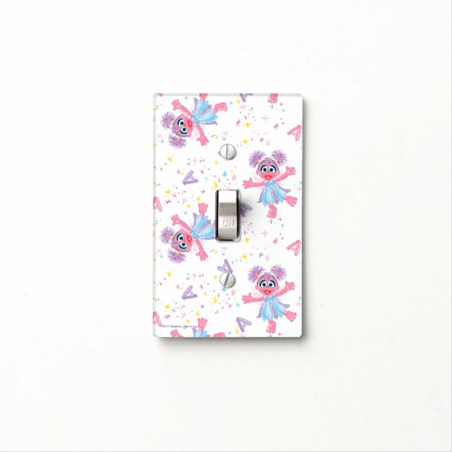 Abby Cadabby Sparkle Pattern Light Switch Cover (In Situ)