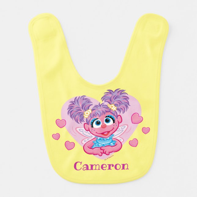 Abby Cadabby Valentine Hearts Graphic Baby Bib (Front)