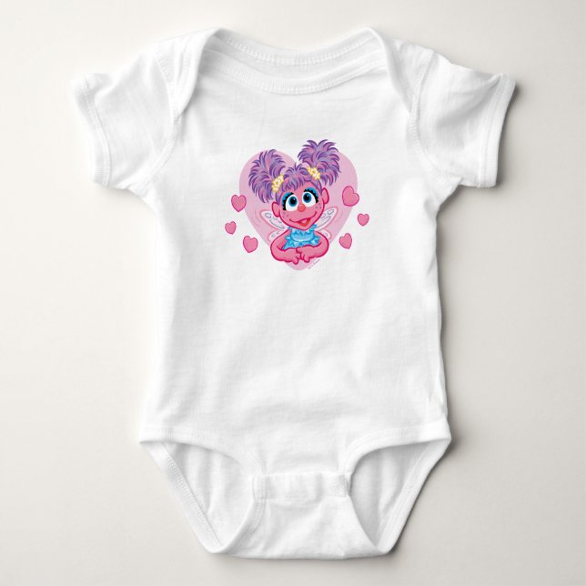 Abby Cadabby Valentine Hearts Graphic Baby Bodysuit (Front)