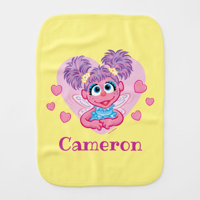 Abby Cadabby Valentine Hearts Graphic Baby Burp Cloth (Front)