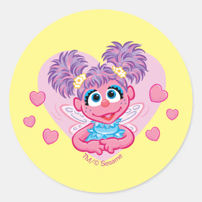 Abby Cadabby Valentine Hearts Graphic Classic Round Sticker | Zazzle