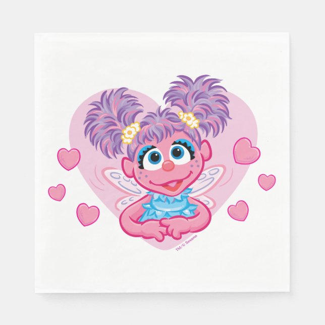 Abby Cadabby Valentine Hearts Graphic Napkins (Front)