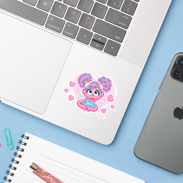 Abby Cadabby Valentine Hearts Graphic Sticker (Laptop w/ iPhone)