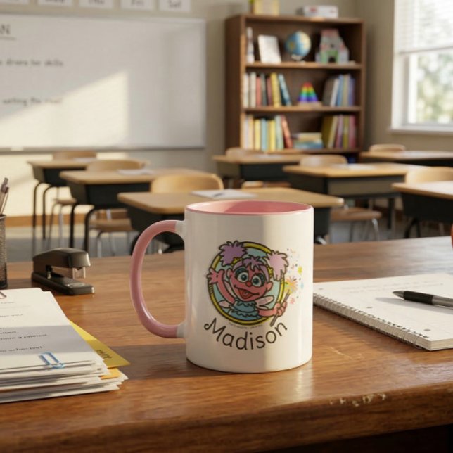Abby Cadabby Vintage Mug (Generated image of mug on desk)