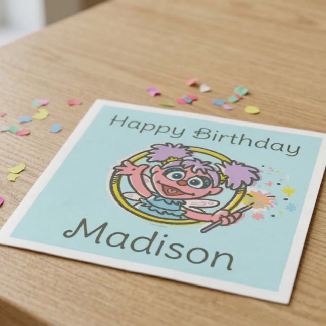 Abby Cadabby Vintage Napkins (Generated image of napkin on table)