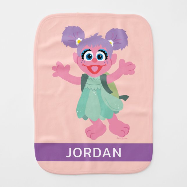 Abby Cadabby Woodland | Add Your Name Baby Burp Cloth (Front)