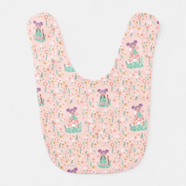 Abby Cadabby | Woodland Flower Pattern Baby Bib (Front)