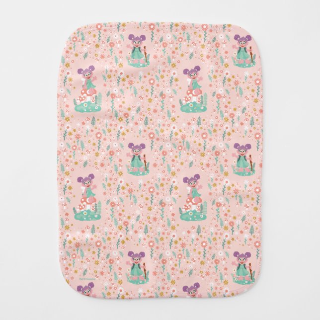 Abby Cadabby | Woodland Flower Pattern Baby Burp Cloth (Front)