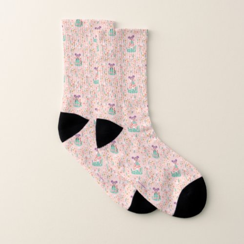 Abby Cadabby  Woodland Flower Pattern Socks