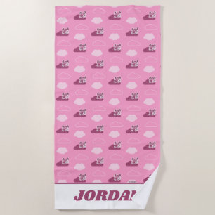 Abby Doodley Cloud Pattern Beach Towel