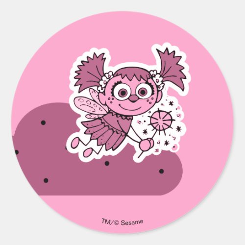 Abby Doodley Cloud Pattern Classic Round Sticker