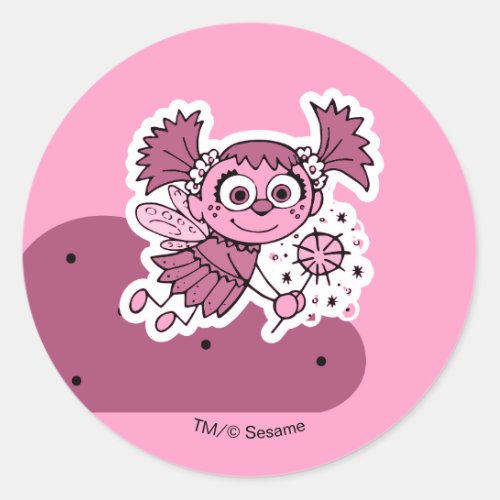 Abby Doodley Cloud Pattern Classic Round Sticker