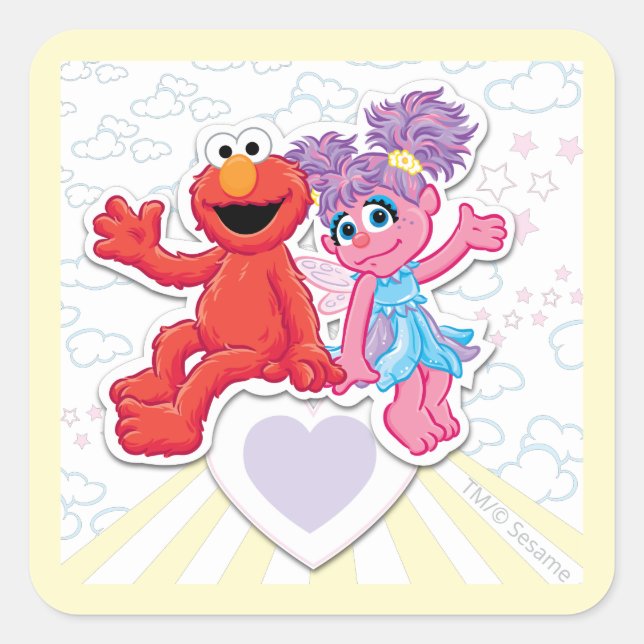 Abby & Elmo Graphic Square Sticker (Front)