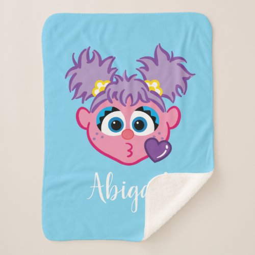 Abby Face Throwing a Kiss  Add Name Sherpa Blanket