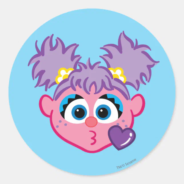 Abby Face Throwing a Kiss Classic Round Sticker | Zazzle