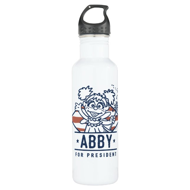 Abby For President Stainless Steel Water Bottle (Front)