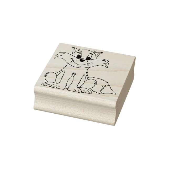 Abby (Fox or Dog) Wood Mounted Rubber Stamp (Stamp)