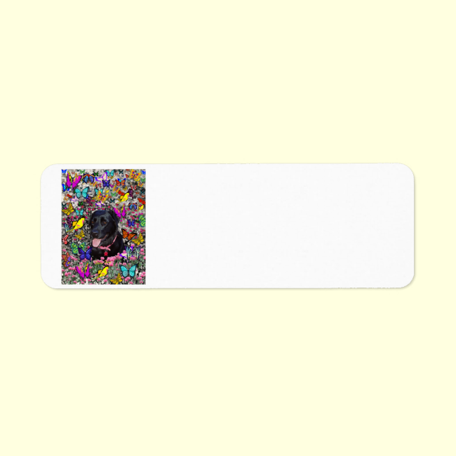 Abby in Butterflies - Black Lab Dog Custom Return Address Labels