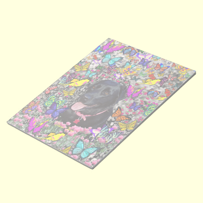 Abby in Butterflies - Black Lab Dog Memo Notepads