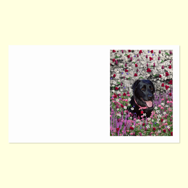 Abby in Flowers  Black Lab Dog Business Card Template
