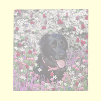 Abby in Flowers – Black Lab Dog Note Pad